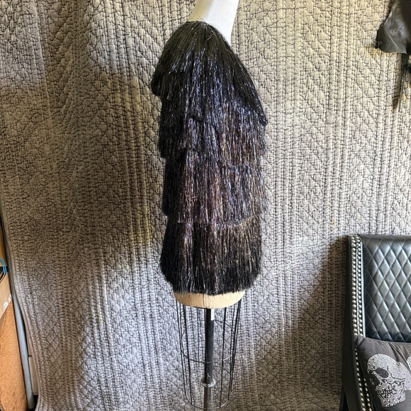 Nasty Gal Black Fringe Cape - Picture 3 of 9